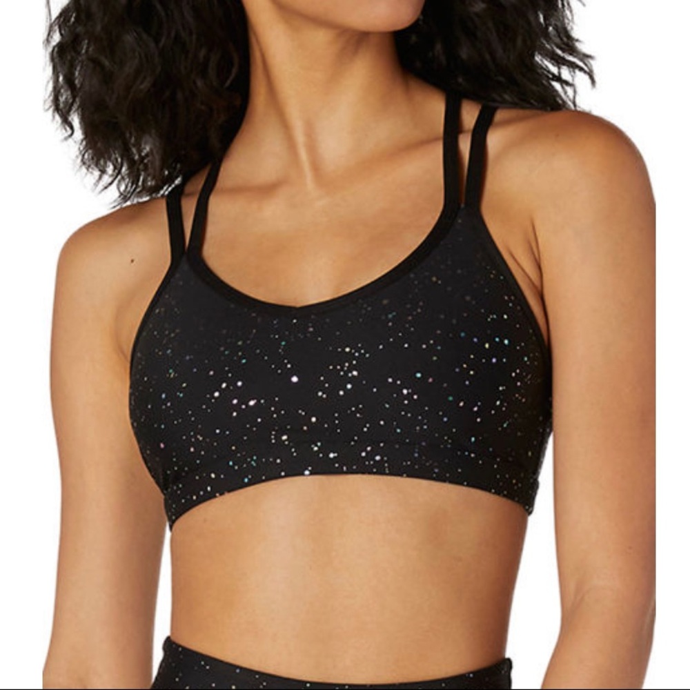 Beyond Yoga Alloy Speckled Double Back Bra